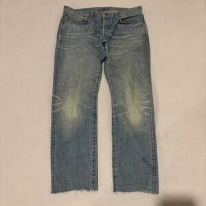 Edwin Akita Slim Tapered Jeans Mens 33 Light Wash Selvedge Denim Japan Casual